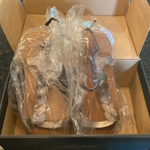 Frye Braided Strap Sydney Sandal NIB Size 10 in Bronze - Picture 11 of 16